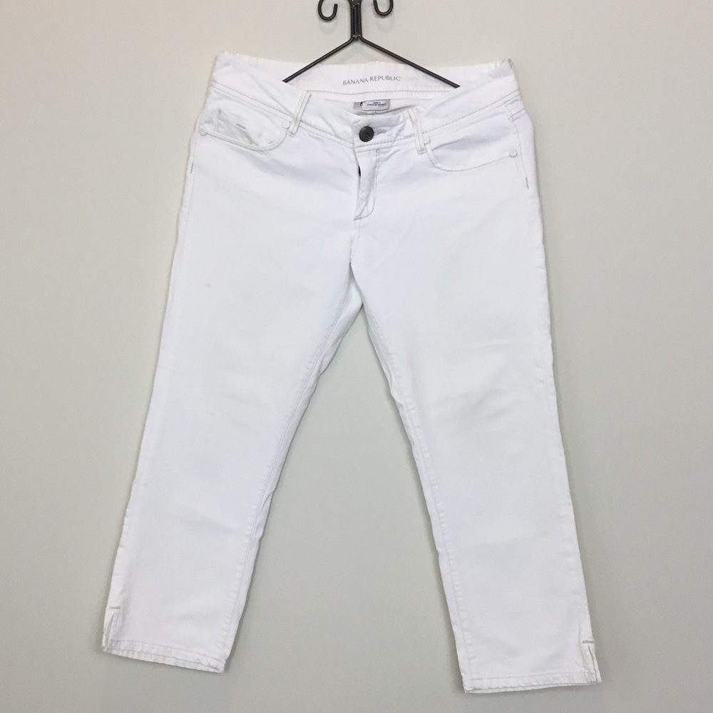Banana Republic woman Crisp White Ankle Crop Jeans size 8